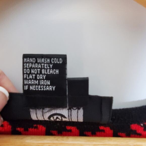 CM Collection Red & Black button up long sleeve houndstooth sweater / Dress  XL - Picture 8 of 10